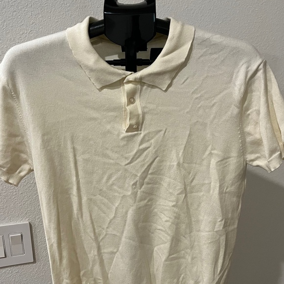 Forever 21 Men Ivory Polo Shirt | LARGE - Picture 1 of 3